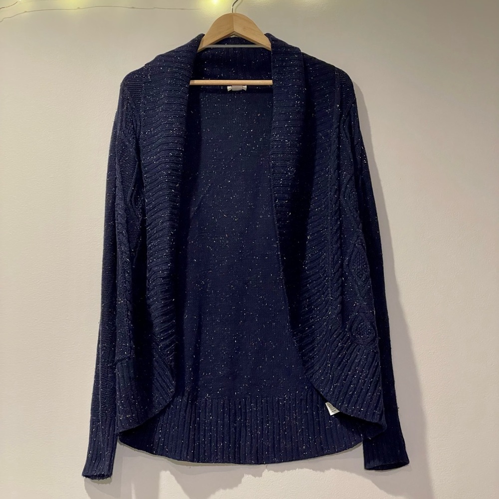 confetti navy cardigan sweater